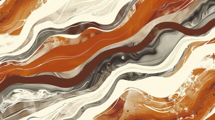 Bohemian Rhapsody: Earthy Flowing Lines Abstract Art
