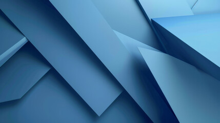 Deep blue, overlapping geometric planes form an abstract composition, presenting a sense of depth and modern artistry.