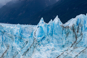 Closeup of an ice peak of the Perito Moreno Glacier