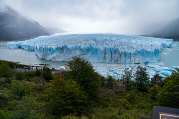 The Perito Moreno Glacier on a cloudy day