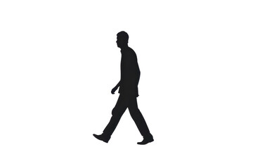 Silhouette of a man walking, capturing the essence of motion and simplicity in a minimalistic style. Ideal for various design projects.