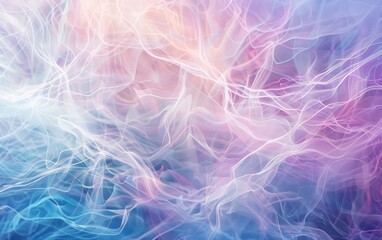 Obraz premium Abstract colorful background with flowing light patterns in pastel tones of pink, purple, and blue, creating a dreamy and ethereal atmosphere.