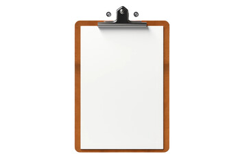 A Blank Canvas of Possibilities: A Crisp White Clipboard Awaits Your Ideas on a Clear PNG or White Background.