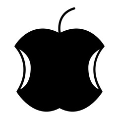 apple core icon. black fill icon
