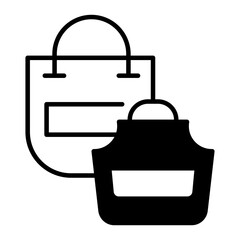 Shopping Bag icon. black fill icon