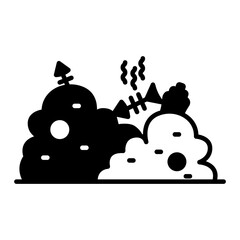 Waste icon. black fill icon