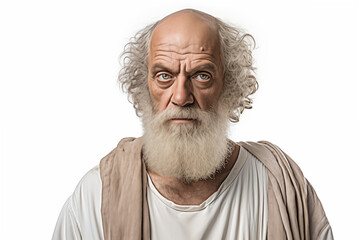Fototapeta premium Philosopher Socrates on a white background. Topics related to philosophy. Greek antiquity. Philosophy of Stoicism. Socratic.