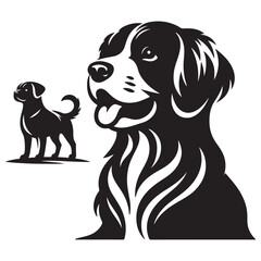 dog vector outline illustration Flat design dog and silhouette illustration vector eps 