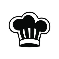 Chef logo cap silhouette vector art