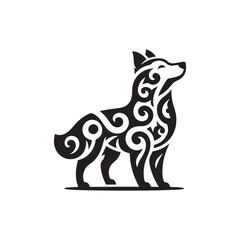 dog vector outline illustration Flat design dog and silhouette illustration vector eps 