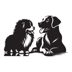 dog vector outline illustration Flat design dog and silhouette illustration vector eps 