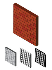 Isometric Decorative Brick Wall. Graphic resources and design elements concept vector