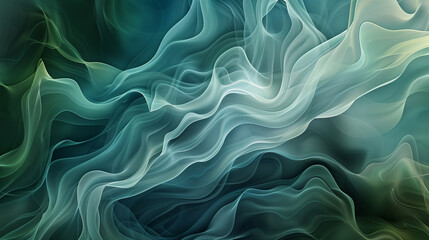 Obraz premium abstract background with flowing lines and curves in cool blues and greens, inspired by the fluidity and serenity of ocean waves