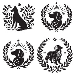 dog vector outline illustration Flat design dog and silhouette illustration vector eps 