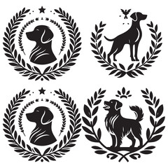 dog vector outline illustration Flat design dog and silhouette illustration vector eps 