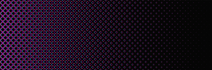 Horizontal gradient of multicolored squares halftone texture vector black background illustration