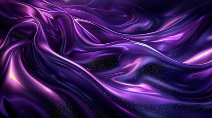 Fototapeta premium A close-up image of a smooth, silky purple satin fabric with a shimmering texture