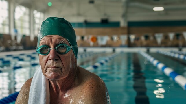 The elderly swimmer