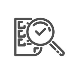 Analysis related icon outline and linear vector.
