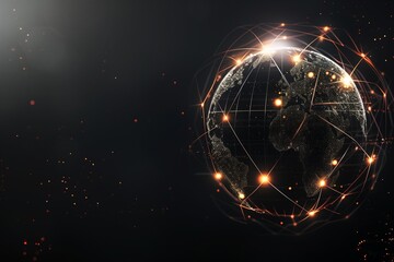Sleek Globe with Digital Connections