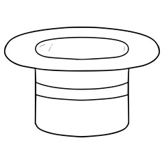 magician hat illustration hand drawn outline vector
