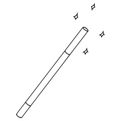 magic wand magician illustration hand drawn outline vector