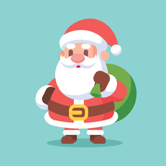  Merry Christmas cute cartoon Santa Claus character illustration