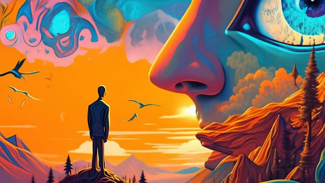 LSD hippie culture concept, sixties trip