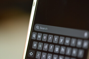 Obraz premium image of a macro close-up view of a search box 