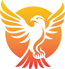 Obraz premium a bird with wings that is in yellow and orange vector