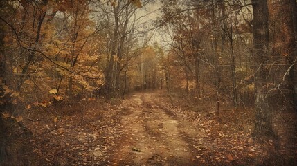 Obraz premium Conceptual Image of a Textured Autumn Trail