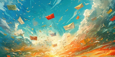 Fly, Little Letters: A Colorful Sky of Dreams and Sunlit Hopes