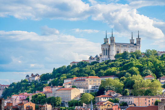 Basilica of Notre Dame of Fourvi&egrave;re, Landmark in Lyon, France