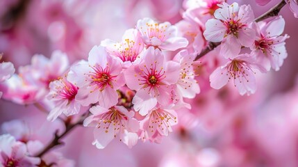 Obraz premium Delicate Pink Blossoms in Full Bloom