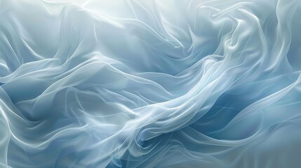 Obraz premium A close-up shot of a blue fabric draped in soft light. The fabric is translucent, creating a delicate and ethereal texture