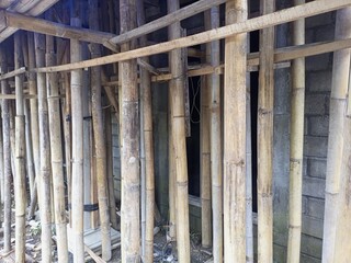 bamboo for supporting the building to be cast