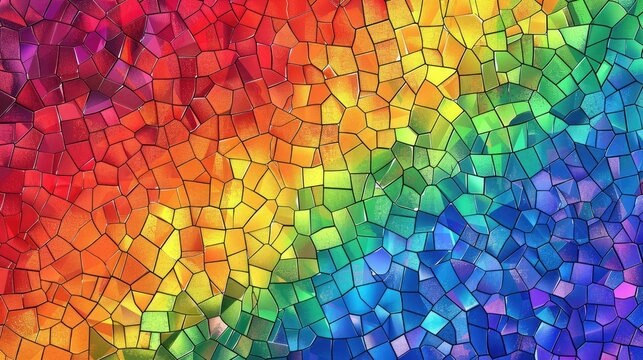 Colorful rainbow pattern background created by mosaics