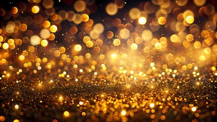 Golden Glitter And Lights Background.
