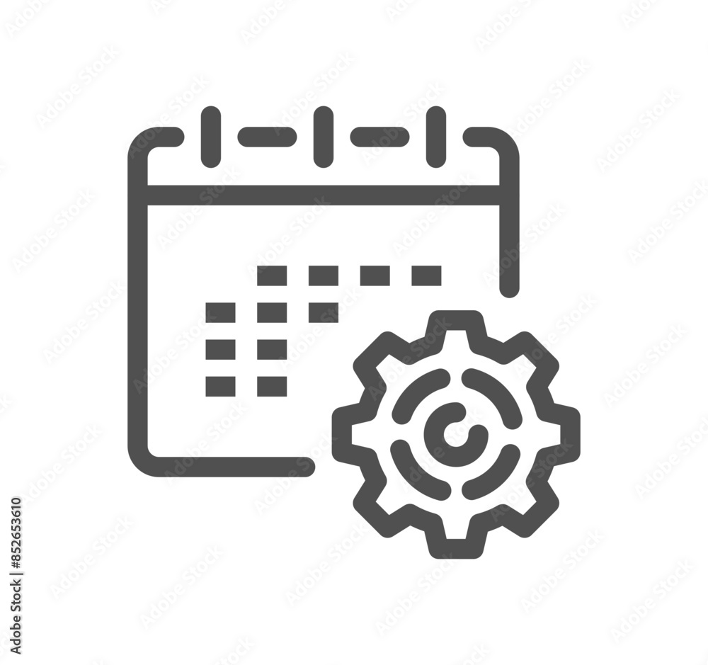 Poster Management related icon outline and linear vector.
