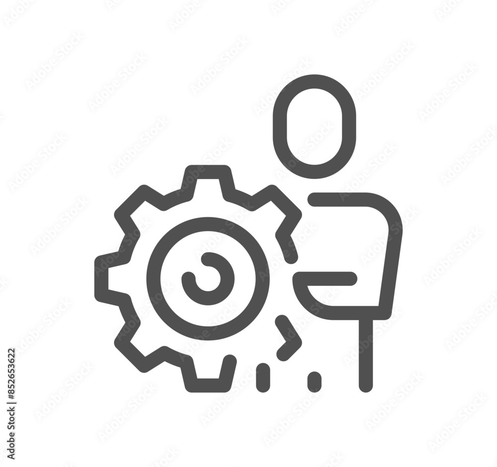 Poster management related icon outline and linear vector.