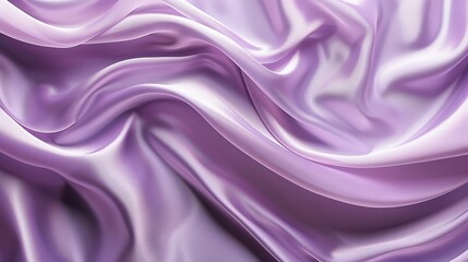 A close-up view of a soft, smooth, purple satin fabric draped and folded, showcasing its luxurious texture and sheen