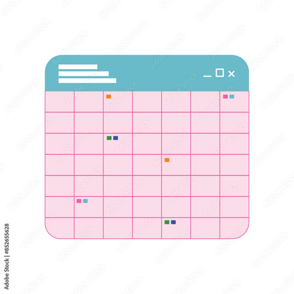 Poster monthly calendar icon in flat style on white background. calendar design with space to write down im