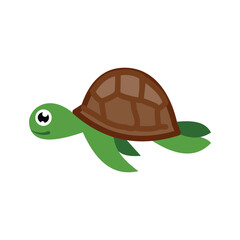 Turtle icon. Flat illustration of turtle icon for web design. turtle illustration for children's design purposes and other purposes. Animal illustration element design
