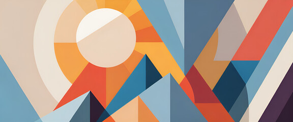 Obraz premium illustrazione con elementi geometrici a tema astratto contemporaneo