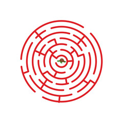 Maze game for kids. Labyrinth conundrum. Find the right path. children's activity page illustrations for various design purposes. Design digital illustration elements educational