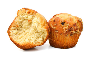 Isolated muffin on white background