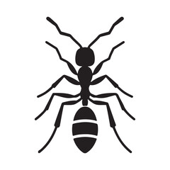 vector silhouette black ant on a white background