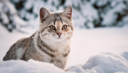cat in snow