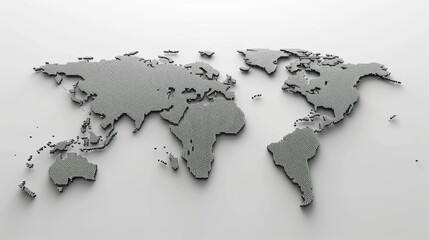 A black and white world map with a greyish color