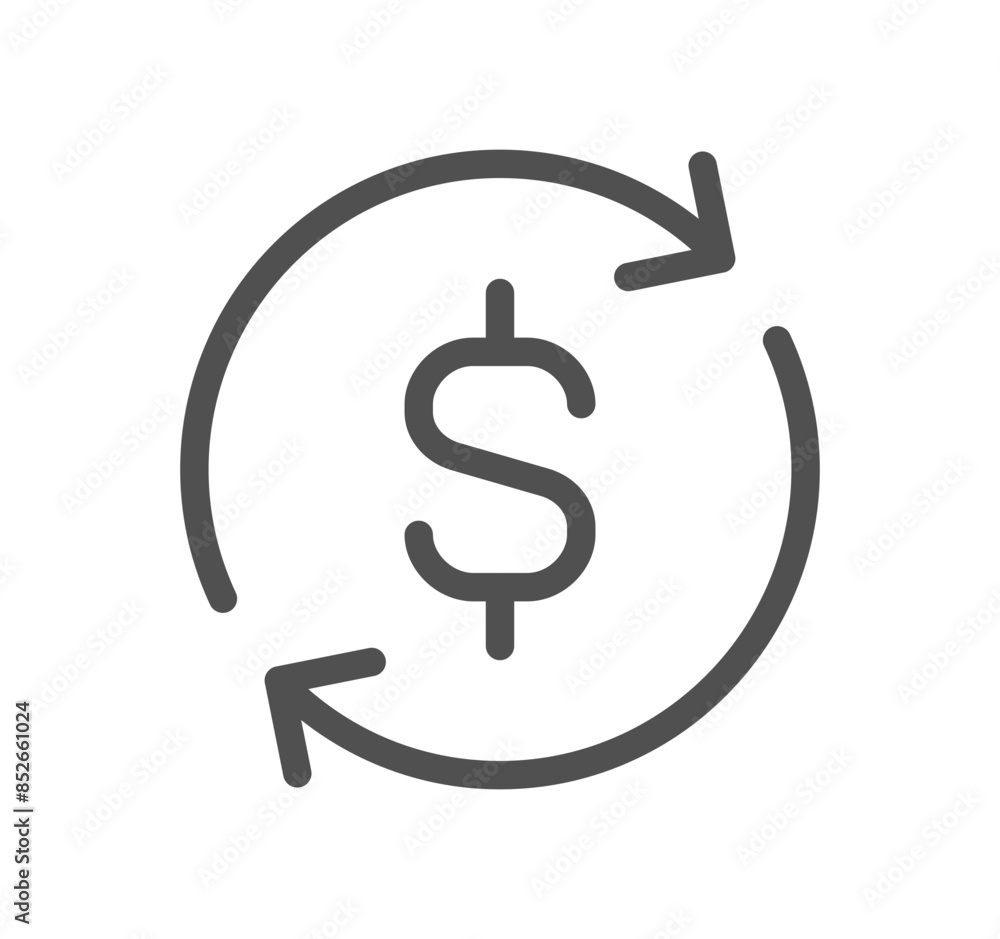 Poster currency related icon outline and linear vector.